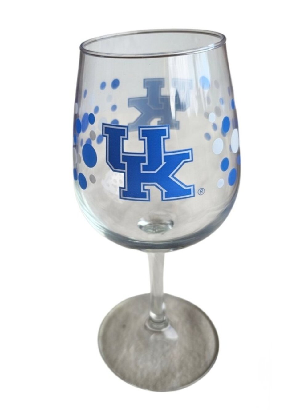 Kentucky Wildcats (UK) Polka Dot Wine Glass 12oz NCAA New